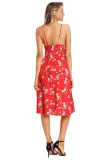 Flowerlet Print Red Buttoned Sundress