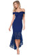 Blue Twist Center Off Shoulder Bodycon Mermaid Dress