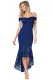 Blue Twist Center Off Shoulder Bodycon Mermaid Dress