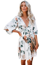 White Hawaiian Babydoll Floral Dress