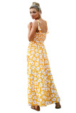 Yellow Summer Bohemian Printed Holiday Maxi Dress