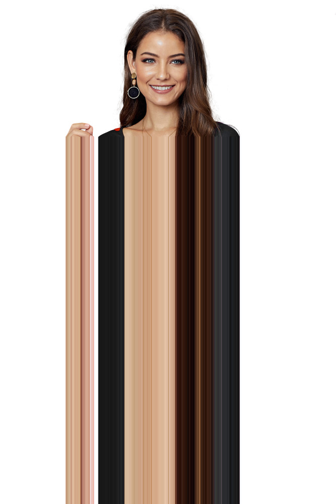 Black Printed V-Neck Three Quarter Sleeve Loose Dress