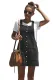Vintage Black Denim Buttoned Jumper Dress