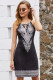 Black Bohemian Print Keyhole Front Dress