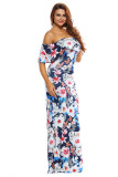 Floral Print Off-the-shoulder Maxi Dress