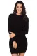 Black Slouchy Cable Sweater Dress