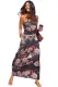 Purple Bohemian Bandeau Floral Print Maxi Dress
