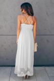 Lace Mixed Fabric Maxi Dress