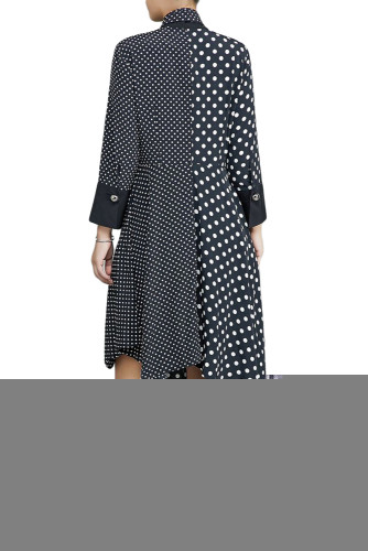 Black Polka Dot Asymmetric Vintage Dress
