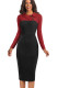 Red Vintage Turn-Down Collar Pinup Button Midi Dress