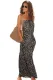Black Bohemian Bandeau Floral Print Maxi Dress