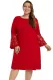 Red Sequin Lace Bell Sleeve Plus Size Mini Dress