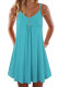 Green Spaghetti Strap Double Breasted Shift Dress