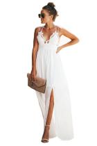 White Essence of Beauty Cotton Pocket Maxi Dress