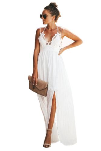 White Essence of Beauty Cotton Pocket Maxi Dress