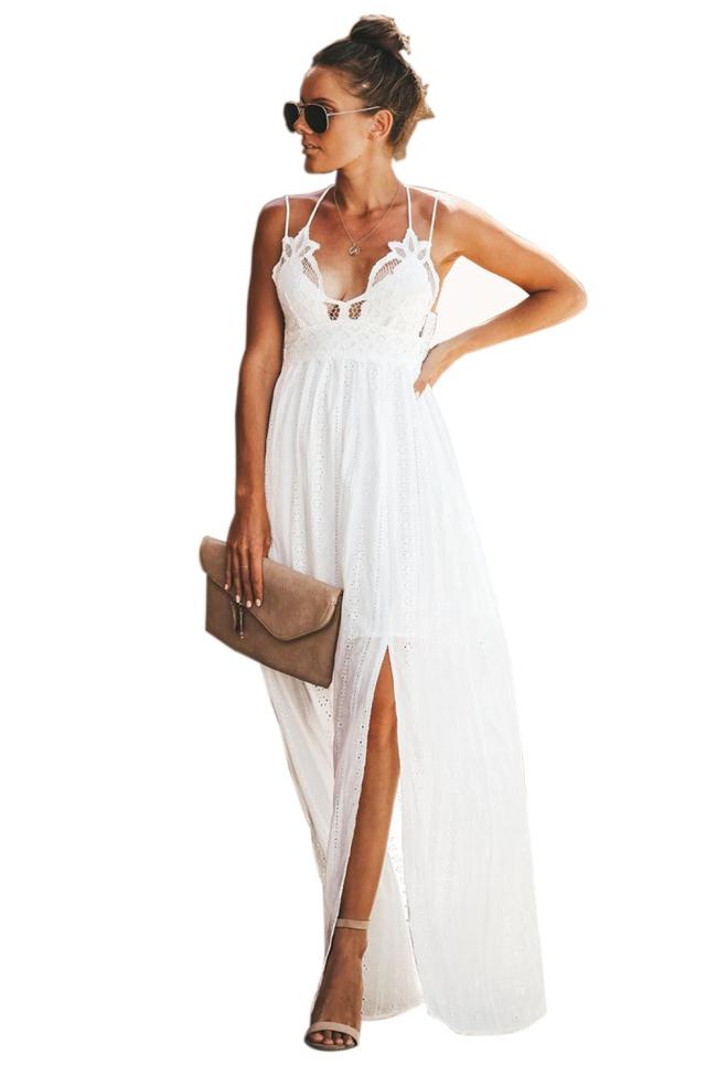 White Essence of Beauty Cotton Pocket Maxi Dress