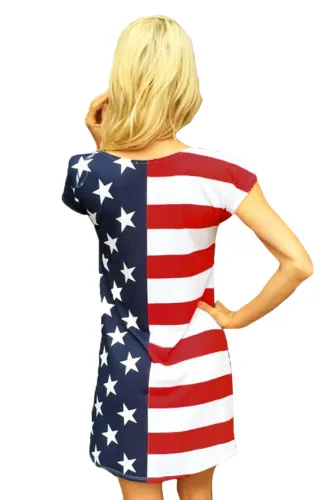 The Stars and Stripes Short Sleeve Shirt Dress