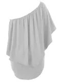 Multiple Dressing Layered Grey Mini Poncho Dress