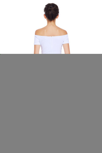 White Off Shoulder Short Sleeve Mermaid Dress