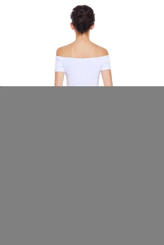 White Off Shoulder Short Sleeve Mermaid Dress