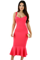 Rosy Elegant Mermaid Bodycon Dress