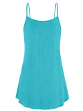 Green Spaghetti Strap Double Breasted Shift Dress
