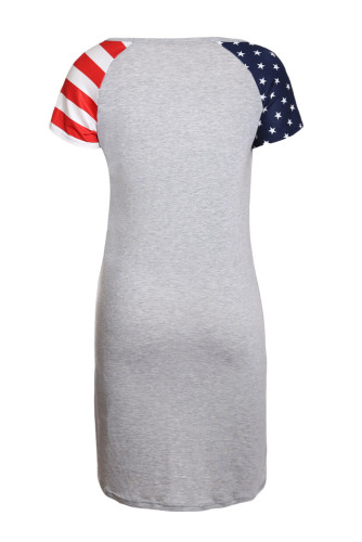 Gray Patriotic Tee Dress