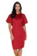 Red Flutter Sleeve Back Slit Sheath Dress