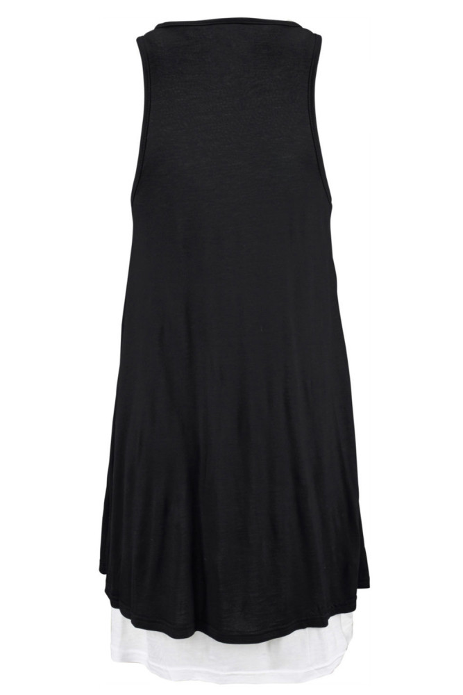 Black Lace-Up Pockets Sleeveless Shirt Dress