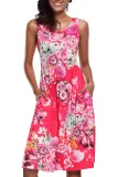 Fall in Love with Floral Print Boho Dress in Rosy