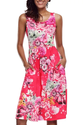 Fall in Love with Floral Print Boho Dress in Rosy