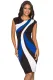 Blue Accents Colorblock Geometric Pattern Tube Dress