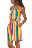 Multicolor Striped Tank Tunic Dress