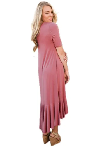 Taro Flowy Ruffles Short Sleeve Casual Dress