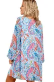 Abstract Fish Print V Neck Chiffon Dress
