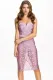 Pinkish Purple Rose Lace Strapless Midi Dress