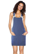 Dark Blue Wash Jeans Overall Dress