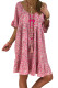 Rose Loose Scoop Neck Floral Dress