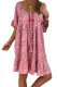Rose Loose Scoop Neck Floral Dress