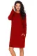 Red Pocketed Loose Fit Dress