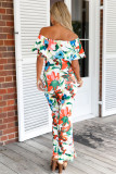 Vibrant Botanic Print Off-the-shoulder Maxi Dress