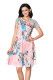 Pink Backdrop Floral Print A-line Loose T-shirt Dress