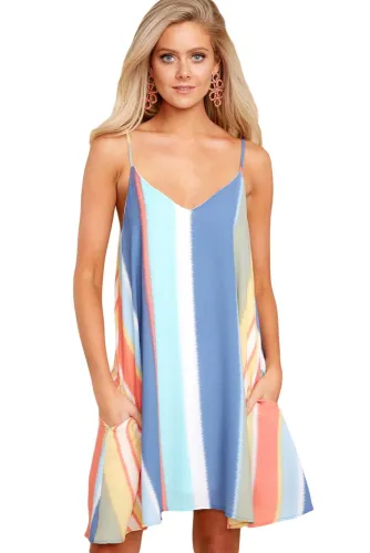 Fingers Crossed Blue Multi Dress