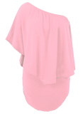 Multiple Dressing Layered Pink Mini Poncho Dress
