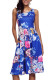 Fall in Love with Floral Print Boho Dress in Royal Blue