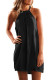 Black Halter Sleeveless Casual Mini Dress