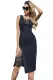 Black Lace Insert Sleeveless Bodycon Dress