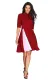 False Slit Splice Burgundy Bow Tie Vintage Dress