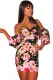 Black Floral Sweetheart Off Shoulder Dress