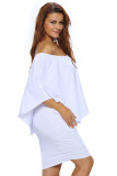 Multiple Dressing Layered White Mini Poncho Dress